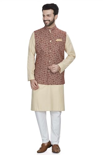 Image of BE ACTIVE Cotton Nehru Jacket for Men | Versatile Festive & Casual Ethnic Wear | Ethnic Standard Length Jacket