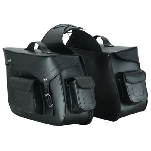 LOVO   Alforjas Laterales para Moto de Cuero Auténtico   Alforjas Moto Custom Resistentes e Impermeables   Maletas Laterales   Accesorios para Moto de Alta Durabilidad y Capacidad 2 x 11 litros
