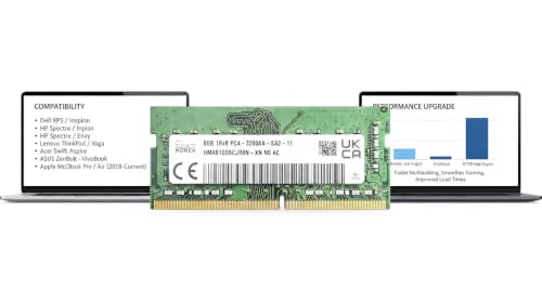Image of 8GB DDR4 Laptop RAM for SK hynix 3200MHz PC4-25600 260-Pin SO-DIMM Single Rank 1.2V Non-ECC Unbuffered Notebook Memory Module Upgrade (Part: HMA81GS6CJR8N-XN)