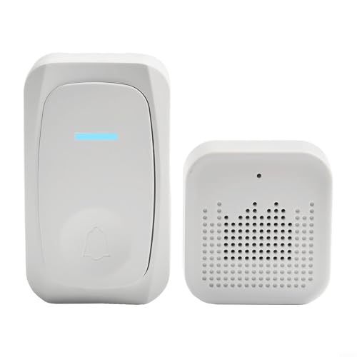 Yuanpgky Máquina Ding Dong que ofrece sonidos, cobertura de señal extendida, timbre inalámbrico, timbre a batería, ajuste de volumen de tres niveles