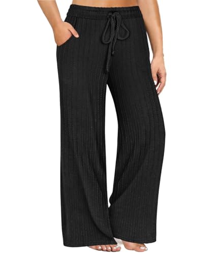 CARCOS Plus Size Pants for Women 1X Black Cable Knit