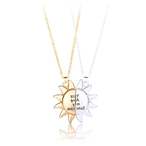 2pcs / Set Sun Magnet Collier Collier Matching Collier Charme personnalisé pour Les Hommes Love You are My Sunshine Jewelry Sun Pendant Collier pour Les Femmes Cover