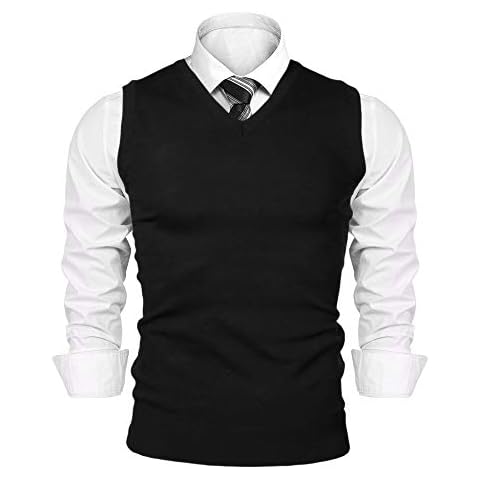 iClosam Gilet Homme Col V Noir Cover