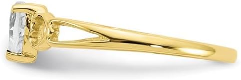 Fine Color Jewels Valentines Gift for Women Genuine Solitaire 14K Yellow Gold Heart Birthstone Ring Birthstone Jewelry Gift for Wife or Girlfriend - Gold Heart Ring for Her - Image 3