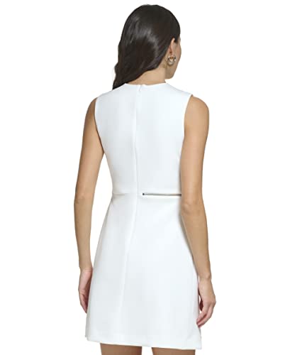 Dkny Women's Scuba With Zipper Detail Sheath Dress, New Ivory, 10 #TOP1