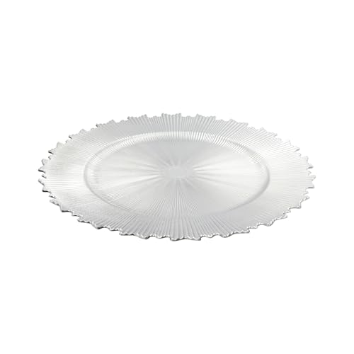 50 Platos Cargadores Redondos 12.99 pulg Plata miniatura 5