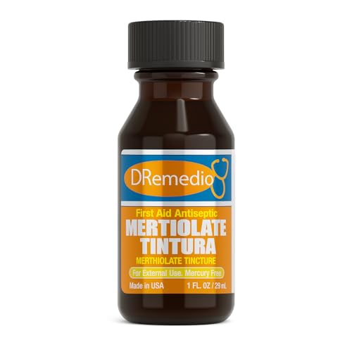DRemedio Mertiolato Tintura (Merthiolate Tincture) First Aid Antiseptic 1 fl oz (29 ml) [Pack of 1]