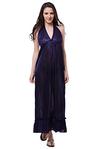 Image of Fasense Women's Satin Maxi Casual Regular Nightgown