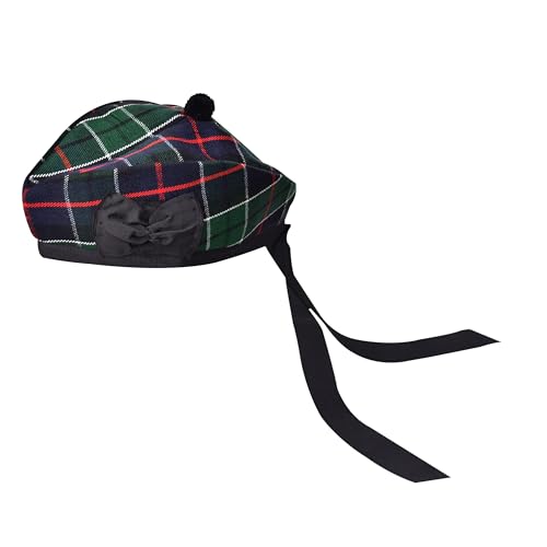 Image of Glengarry Cap-Traditional Scottish Hat, Acrylic Wool Tartan Glengarry hat, Kilts /Bagpipes Accessories