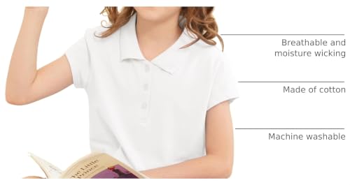 Image of OHD 4 Pack Girls Polo Shirt Girls Uniform Polo for School Cotton Shirts School Uniform Tops Size 3T-14