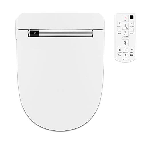 VOVO VB4000 Electronic Smart Bidet Toilet Seat,Elongated,Full Stainless Self-Cleaning Nozzle,Nightlight,Deodorization,Eco-Friendly Energy Saving,Heated Seat,Warm Dry and Water,White,Made in Korea