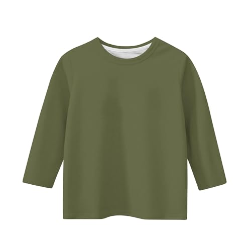 Girls 3/4 Sleeve Tops Solid Color T Shirts Cotton Basic Tees Summer Casual Round Neck Tshirts3