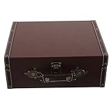 Facile da usare: la scatola del portatile incorpora maniglie ergonomiche, facilitando il trasporto senza sforzo come una piccola valigia di legno o un baule di legno portatile per i tuoi eventi, mini baule dei pirati, valigia vintage
