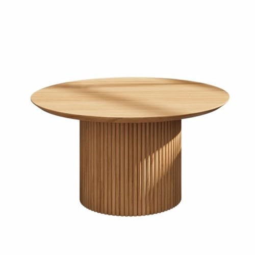 GYLXW XWGYL-0129 - Mesa de té redonda para balcón, sala de estar, madera de fresno, redonda, Wabi Sabi, tronco de viento como se muestra