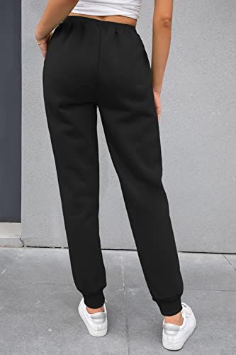 Imuedaen Joggingbroek voor dames, warme fleece, vrijetijdsbroek, sweatpants, winter, verdikte sportbroek, gevoerde joggingbroek, trekkoord, trainingsbroek met zak - Afbeelding 6