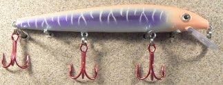 JLVLures JLV Shallow Suspending Minnow Peach & Purple : Husky Stickbait Lures Saltwater Freshwater Jerk Bass Smallmouth Steelhead Pike Muskie Salmon Trout Snook Striper Perch Whiper Snook Speckled Trevally, Mid- Depth Trolling Casting Hook Treble