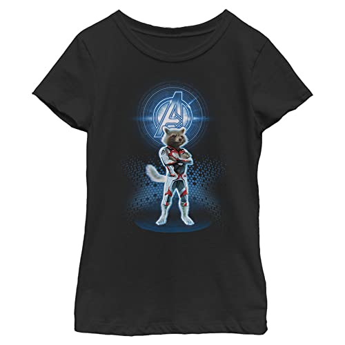 T-shirt fille Marvel noir XL vêtement Avengers avec imprimé Raccoon