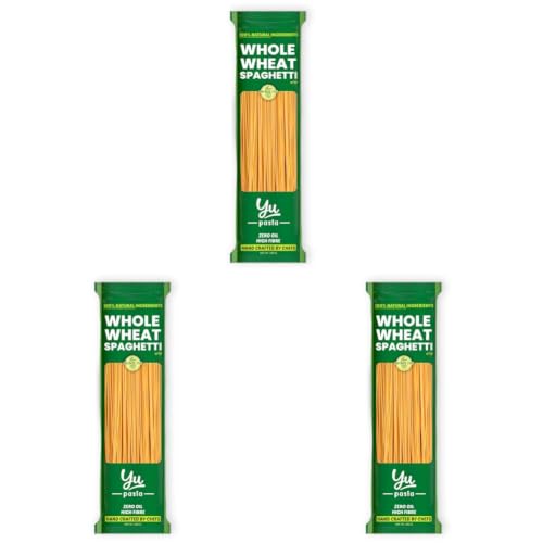 Image of Yu Foodlabs 100% Whole Wheat Pasta - Spaghetti - High Fibre - Zero Preservatives - No Maida - Just Boil - Yu, 500 gram (Pack of 3)
