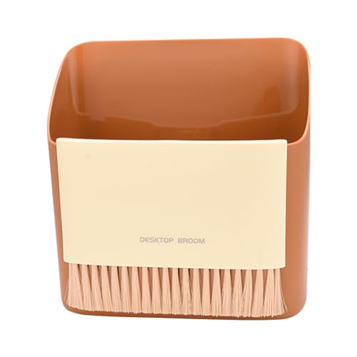 JSCARLIFE Set di scopa e paletta, mini scopa portatile a mano per la pulizia della casa, della cucina e della scrivania (arancione)