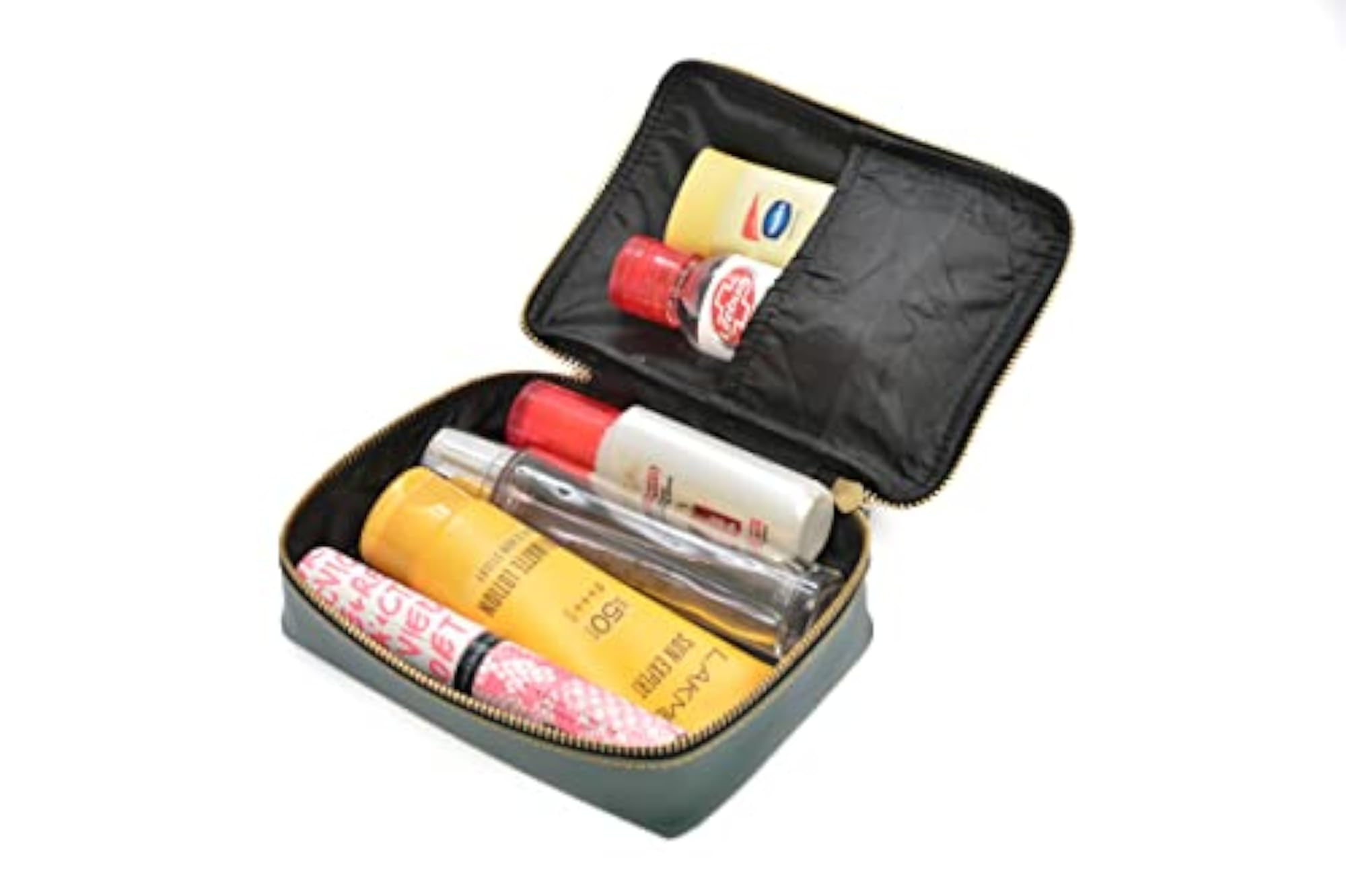 Customized Leather Mini Makeup Kit for Women, Personalized Pouch