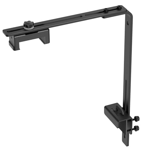 Salcod Aquarium Light Bracket for Rimless Fish Tanks Adjustable Light Riser for Rectangular Aquarium Lights Clamp-On Aluminum Holder Fits 2.4-5.3 in Wide Lights Stable Mount for Planted Tanks