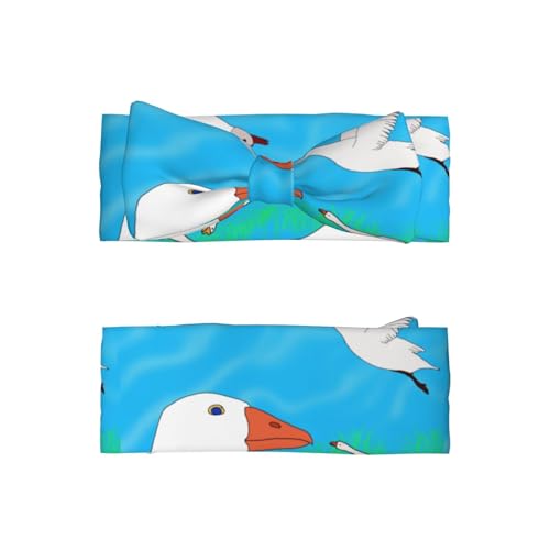 happy white goose Baby Bow Headband. Comfortable baby headband, suitable for daily wear and photo props.2