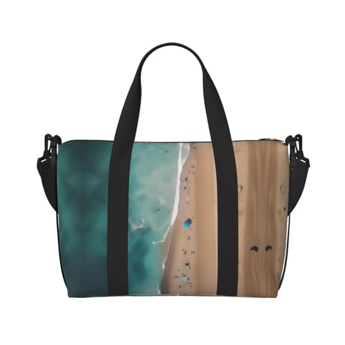 Phayah Aerial View Of The Beach Travel Duffel Bag,Sports Tote Gym Bag,Shoulder Weekender Overnight Bag For Women2