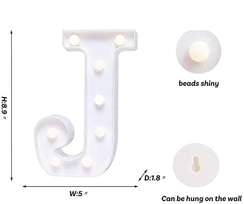 Image of Desidiya LED Marquee Alphabet Letter Light Sign - Illuminated Decorative Wall Hanging for Birthday, Anniversary & Party Decor (Letter-J)