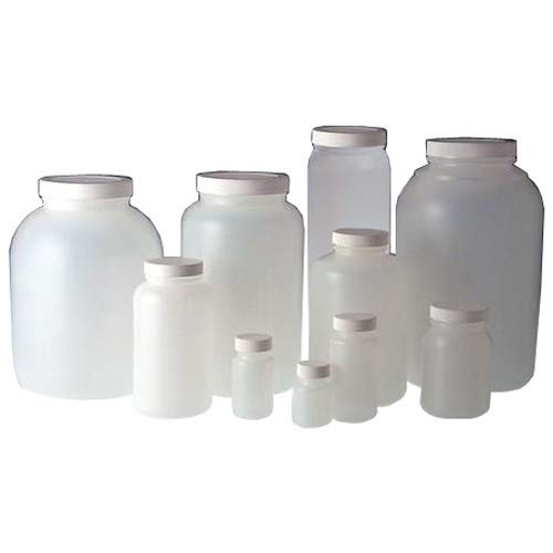 Qorpak PLC-03634 HDPE Wide Mouth Round Bottle with 38-400 Black Phenolic Polycone Lined Cap, 4 oz, Natural (Pack of 500)