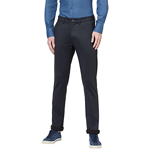 Image of Crimsoune Club Men Navy Blue Striped Trouser