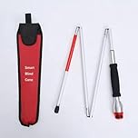 SZPLLZY Canne Pliante pour aveugles, Canne vocale Intelligente pour Personnes aveugles et âgées, Canne Pliante en Alliage d'aluminium, Canne électronique pour aveugles de 132 cm/52 Pouces