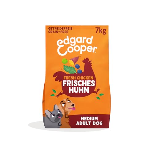 Edgard & Cooper Hundefutter trocken Getreidefrei für Medium Adult Hunde (7kg), frisches Huhn, ausgewogene Ballaststoffe für die Darmgesundheit, mit Apfel, Süßkartoffel und Grünkohl, nie Fleischmehl