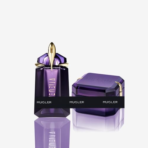 MUGLER Alien, Eau de Parfum + Crema Corpo, Profumo Donna, Profumo Ambrato, Legnoso e Floreale, Fragranza Straordinaria, Ricaricabile, 60 ml + 200 ml