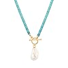 Aobei Pearl 18K Gold Moon Star Lion Evil Eye Love Heart Cross Pendant Necklace Medallion Paperclip Chian Choker Layering Jewery for Women