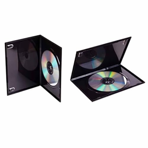 Image of Plastic DVD Cover, 14 mm, Black, Single Disk, with Outer Cover Art Sleeve, for CD, DVD and BLU-RAY Disk Pack of (5)