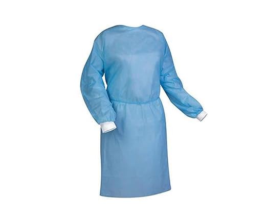 Non Woven Medical Disposable Isolation Gowns with Elastic for Dental, Hospital, Industries Blue-image-42