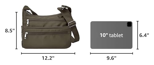 Image of VOLGANIK ROCK RFID Purses for Women Fabric Nylon Multi Pocket Crossbody Bag Ladies Travel Handbag