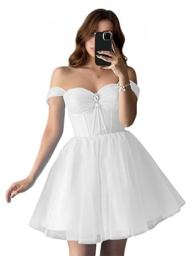 Womens Glittery Homecoming Dresses 2025 for Teens Off Shoulder Prom Dress Cocktail Party Gowns LZY658