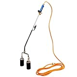 KEMPER - Unkrautbrenner, Gas, direkter Anschluss an Flasche, Piezo-Gas, 2 Brenner...