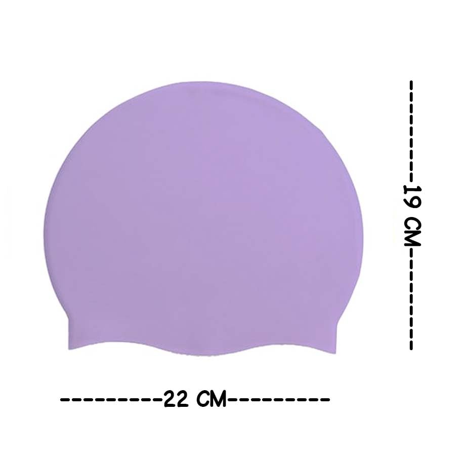 Image of GLAN Silicone Swimming Cap for Kids and Adults Waterproof Swimming Pool Cap for Women and Men (Light Purple)