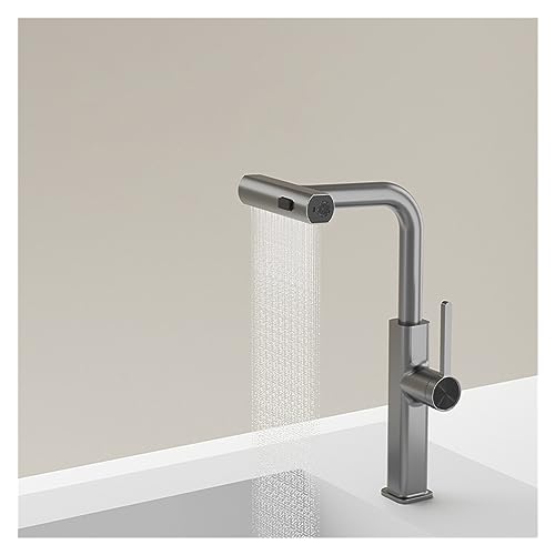 Robinet d'évier de cuisine cascade en cuivre avec troisième simulation d'examen de sortie d'eau - 3