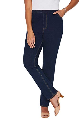 Catherines Women's Plus Size The Knit Jean - 1X, Bourbon Wash