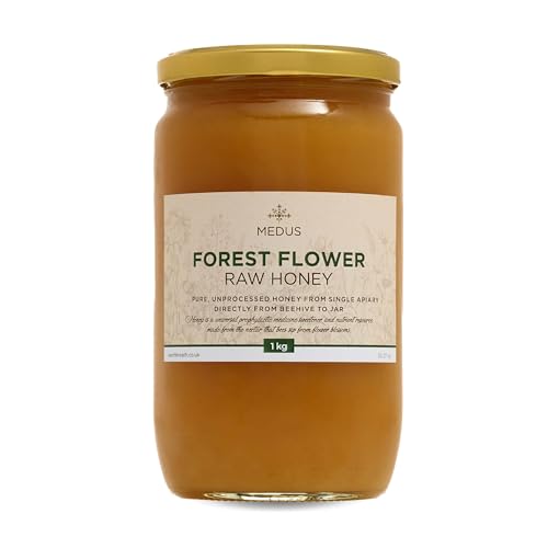 Earthbreath - Forest Flower Raw Honey - 1Kg | Pure, Dark, Unpasteurised and Unfiltered | Natural Sweetener for Cooking, Tea, Coffee, Milk, Juice, Hot & Cold Drinks