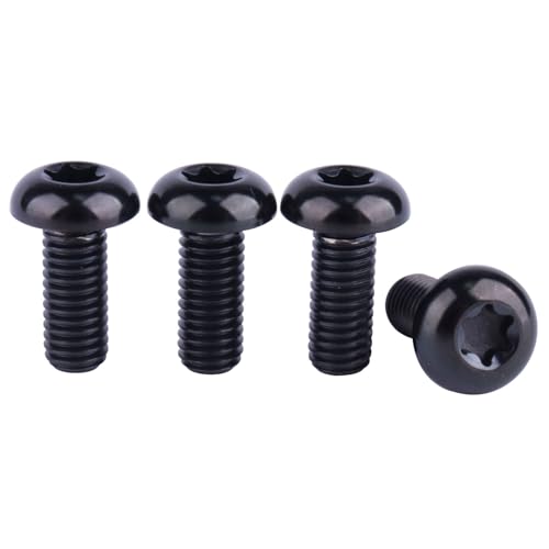 Image of 4PCS Titanium M5 x 12mm T25 Torx Head Bolt Screw (Black)