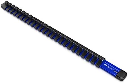Olsa Tools 1/4-Inch Drive Aluminum Socket Organizer | Premium Quality Socket Holder (Blue)