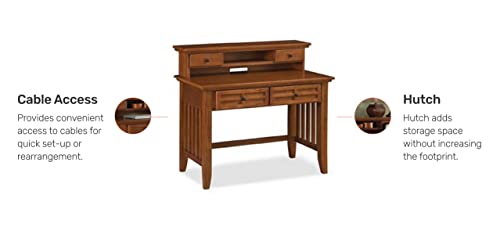 Home Styles Arts And Crafts Cottage Oak Student Desk And Hutch With Cable Access, Two Drawers, And Open Shelf #TOP6