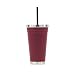 Hot or Cold - Stainless Steel Drink Tumbler - Double Wall Vacuum Insulated -18oz. Capacity - Matte Maroon