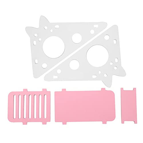 Fockety Sicheres Hamsterhaus aus Holz mit Klettertreppe, Hamsterspielzeug mit Glatter Oberfläche, Lustiges Holzspielzeug Zum Trainieren und Spielen von Haustieren, Ideal für Besitzer (PINK)