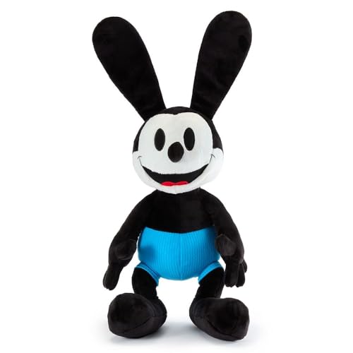Disney Store Official Oswald The Lucky Rabbit Medium Soft Toy for Kids Cuddly Character with Fuzzy Texture and Embroidered Details Stiff Rabbit Ears Disney Plushy Suitable for All Ages
