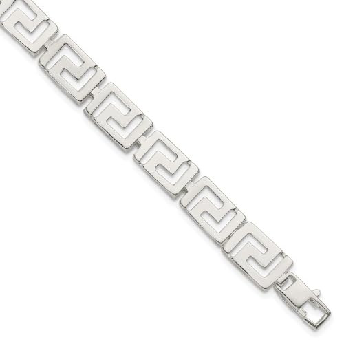 Sterling Silver Greek Key Bracelet 7.5' Gift for Women, AFJ-QG-QG1683-7.5